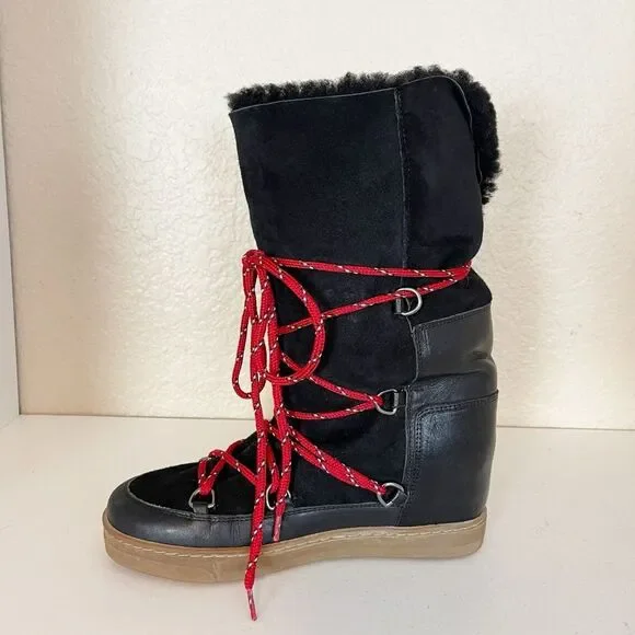 Isabel Marant Nowles tall Sherpa Boots 38/8 - Picture 14 of 16